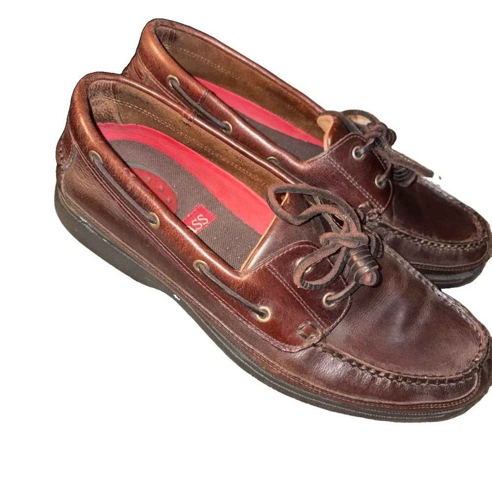Bass Harry II Men's Size 11 M Shoes Dark Brown Leather‎ Loafers Boat